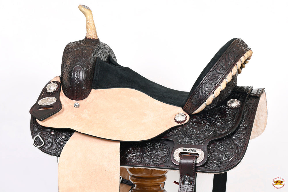 HILASON Western Horse Saddle American Leather Flex Trail Barrel Tack | for Horses