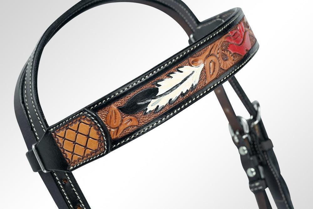 AMERICAN DARLING Western Horse Headstall American Leather Dark Brown