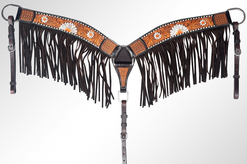 American Darling Western Horse Breast Collar Leather Dark Brown |Genuine Collar|Western