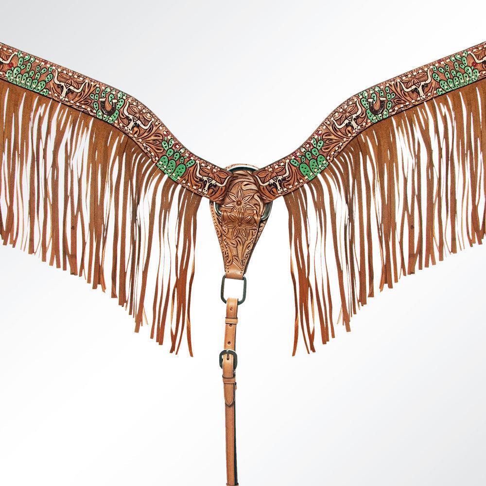 AMERICAN DARLING Western Horse Headstall Breast Collar Set American Leather