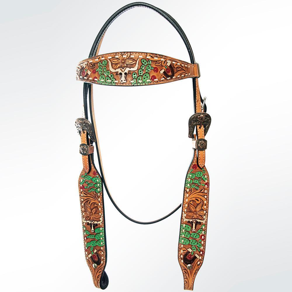 AMERICAN DARLING Western Horse Headstall Breast Collar Set American Leather