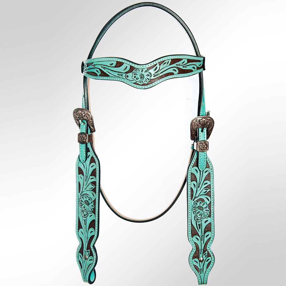 AMERICAN DARLING Western Horse Headstall Breast Collar Set American Leather