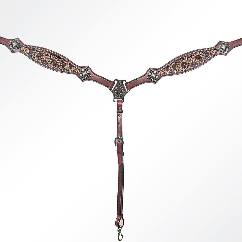 AMERICAN DARLING Western Horse Headstall Breast Collar Set American Leather
