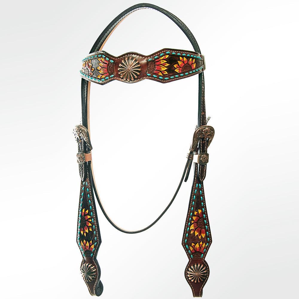 AMERICAN DARLING Western Horse Headstall Breast Collar Set American Leather