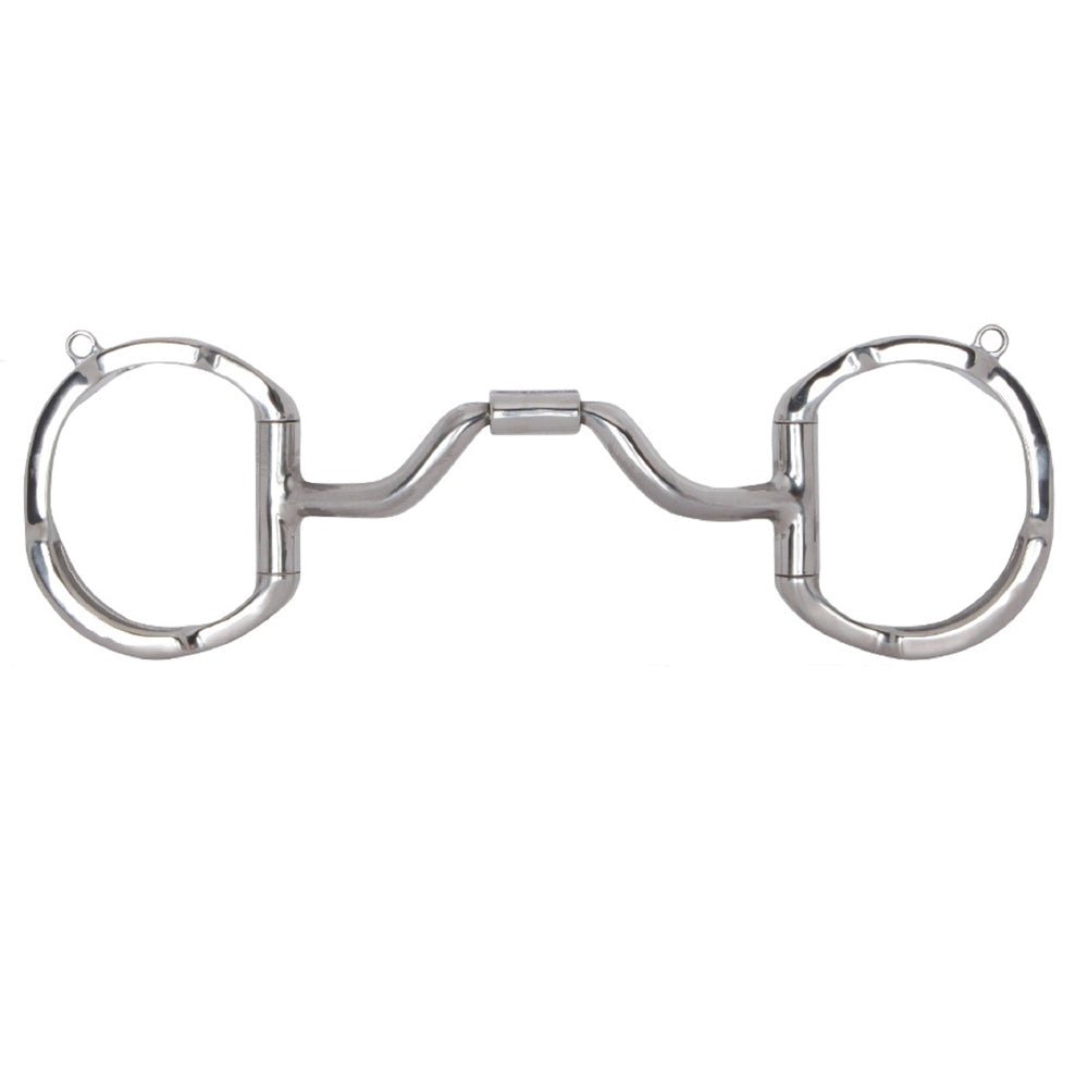 6 in Myler H. Bit Eggbutt W/ Hooks Medium Wide Ported Barrel – Hilason