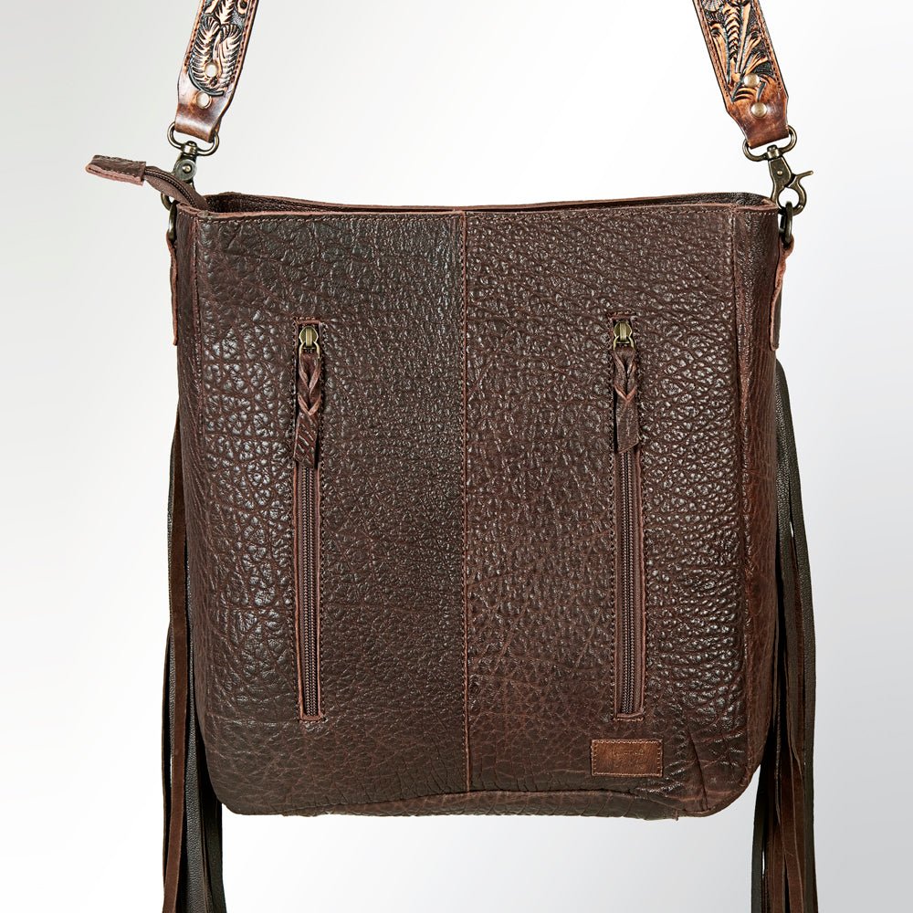 American Darling Large Crossbody Hand Tooled Hair-On Genuine Leather