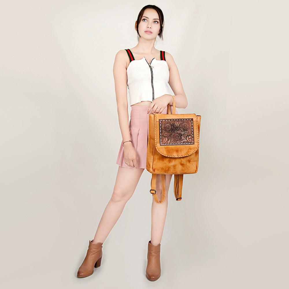 American Darling Hand-Tooled Leather Backpack