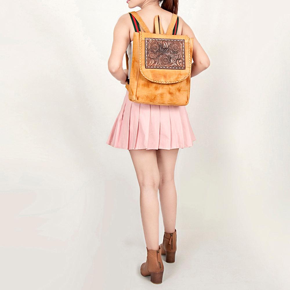 American Darling Hand-Tooled Leather Backpack