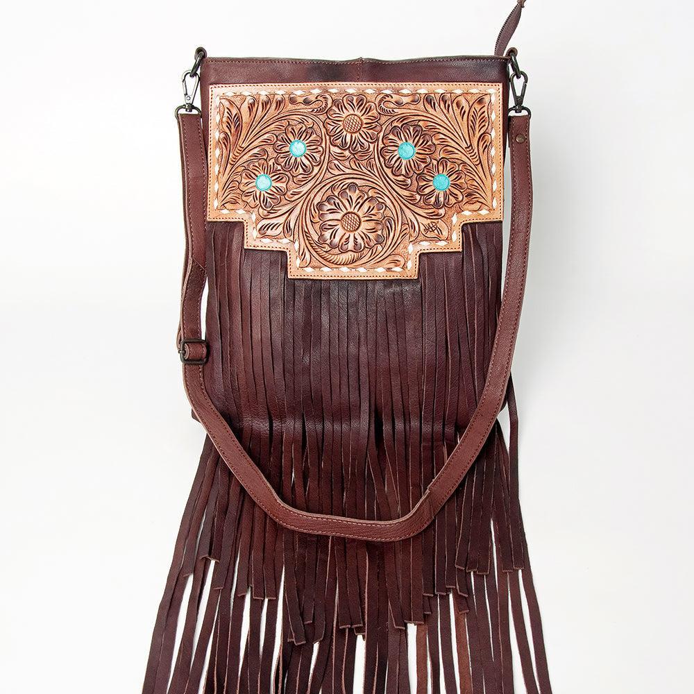 American Darling Hand-Tooled Genuine Leather Crossbody Bag