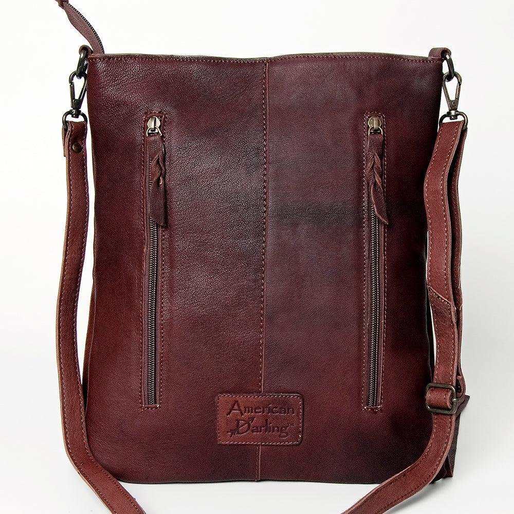 American Darling Hand-Tooled Genuine Leather Crossbody Bag
