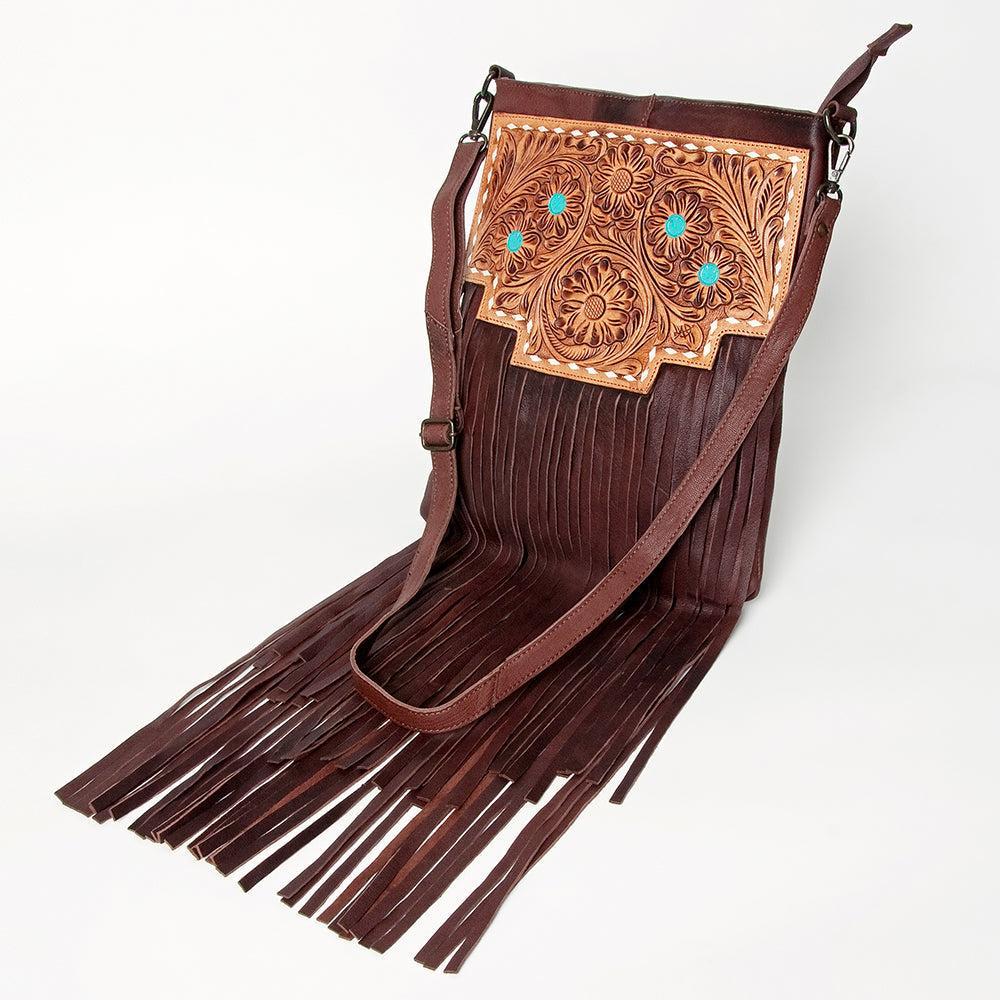 American Darling Hand-Tooled Genuine Leather Crossbody Bag