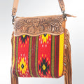 American Darling Hand-Tooled Saddle Blanket Leather Crossbody Bag
