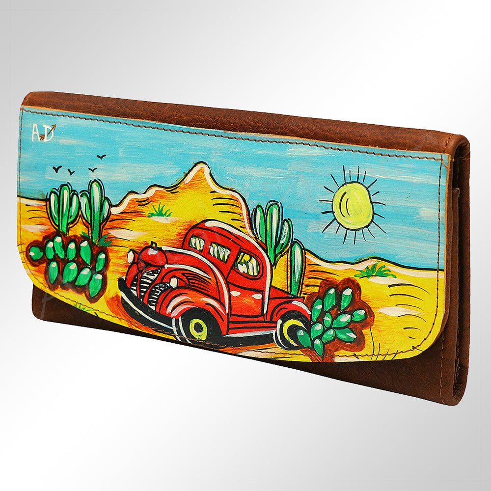 American Darling Wallet Hair on Full Grain Genuine Leather Western Women Bag | Handbag Purse Travel Clutch