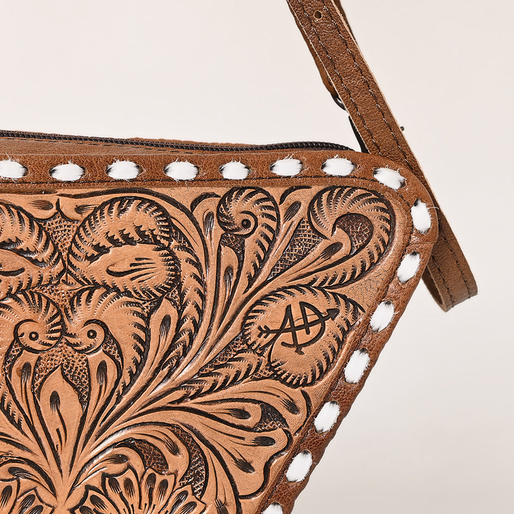 American Darling Crossbody Hand Tooled Genuine Leather