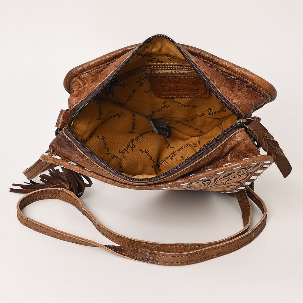 American Darling Crossbody Hand Tooled Genuine Leather