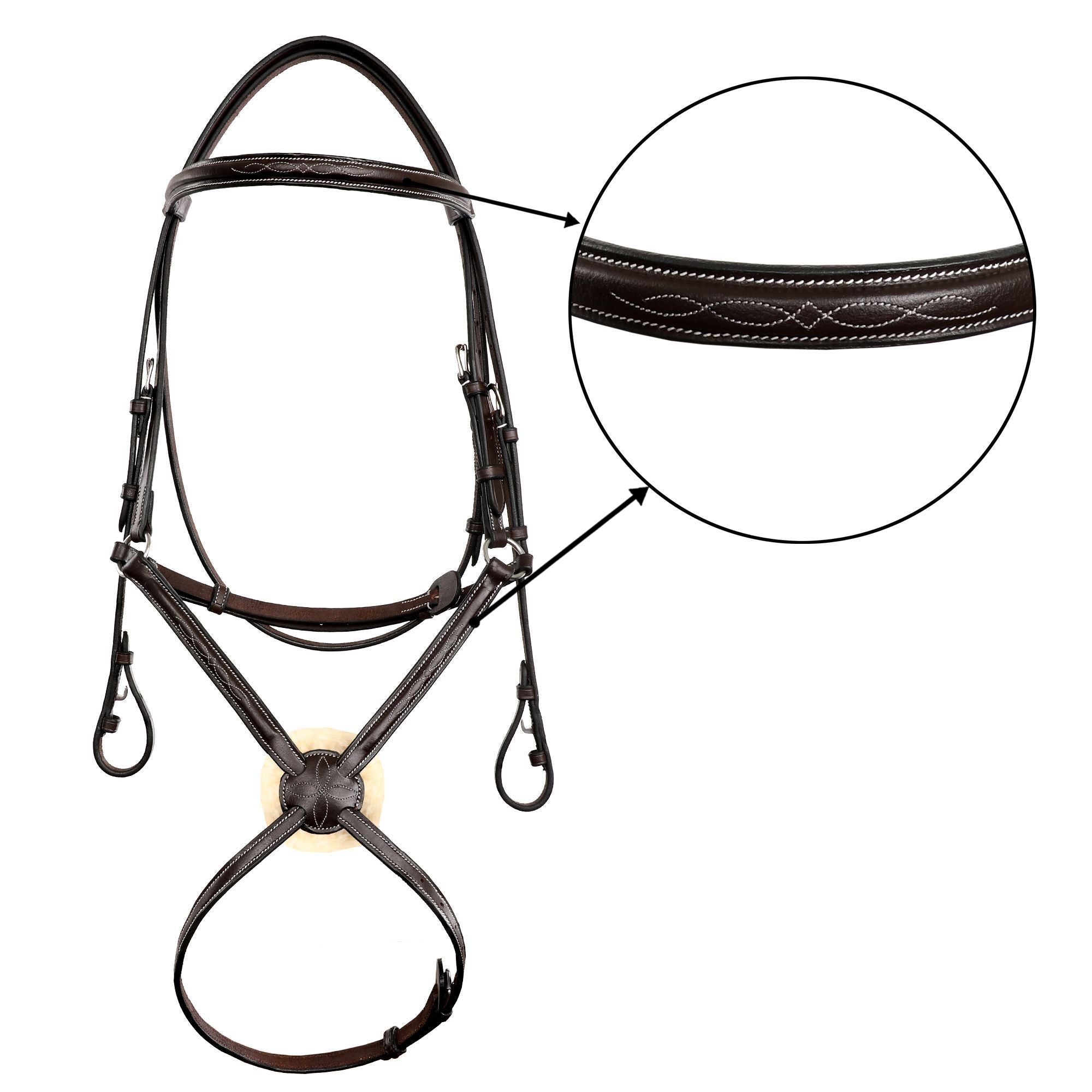 ExionPro Traditional Figure 8 Bridle with Reins by Bridles & Reins - alternate view 4
