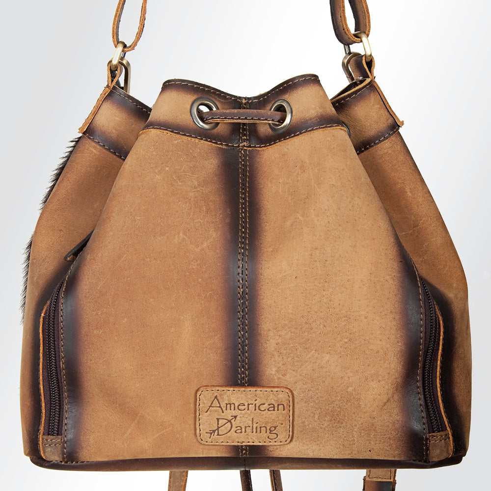 American Darling Hair-On Genuine Leather Bucket Bag