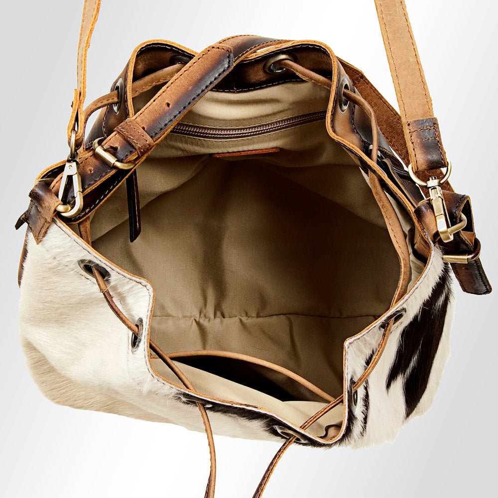 American Darling Hair-On Genuine Leather Bucket Bag
