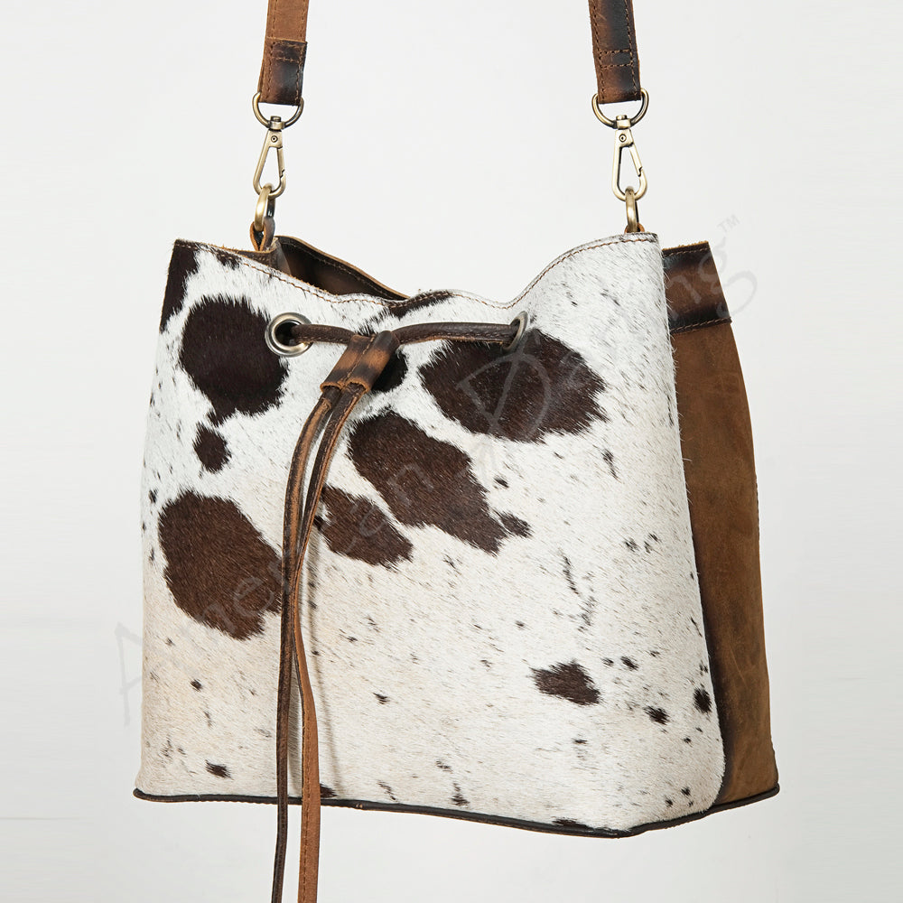 American Darling Hair-On Genuine Leather Bucket Bag
