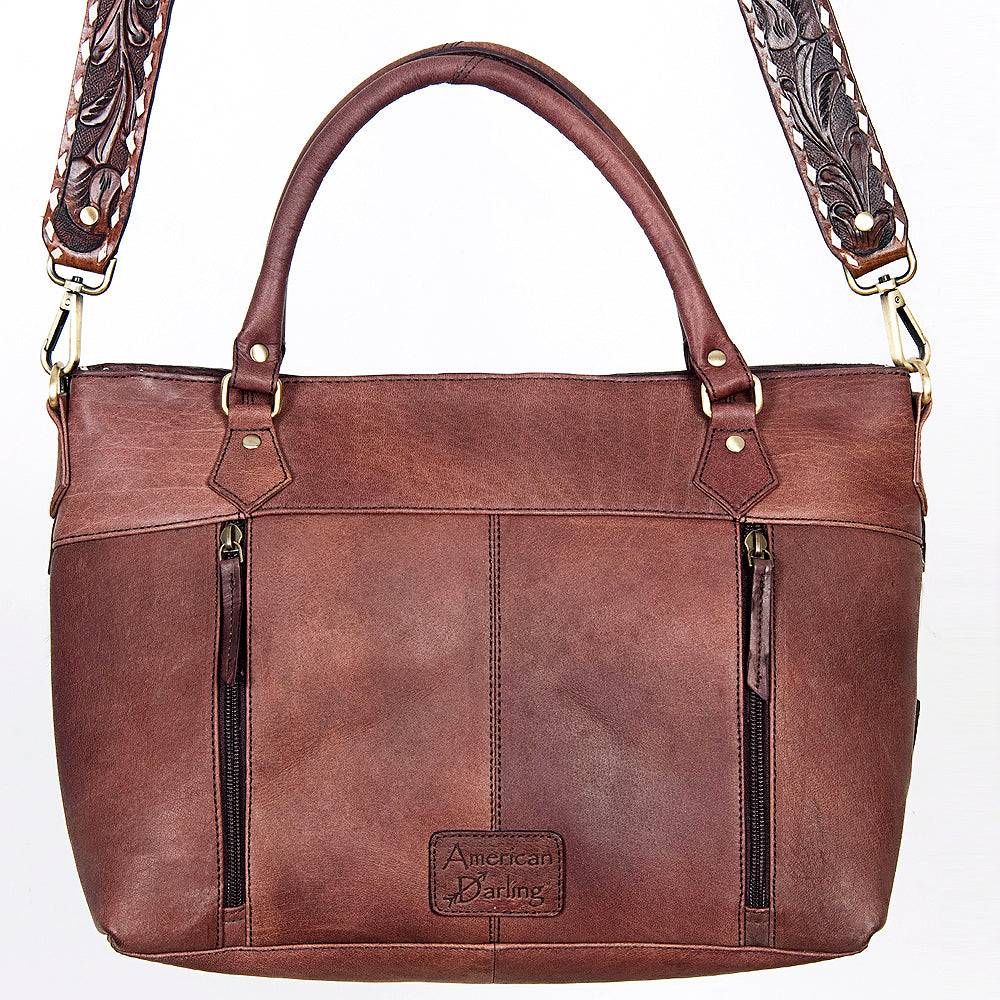 American Darling Tote Hand Tooled Hair on Genuine Leather Western Women Bag Handbag Purse | Travel Bags College Casual