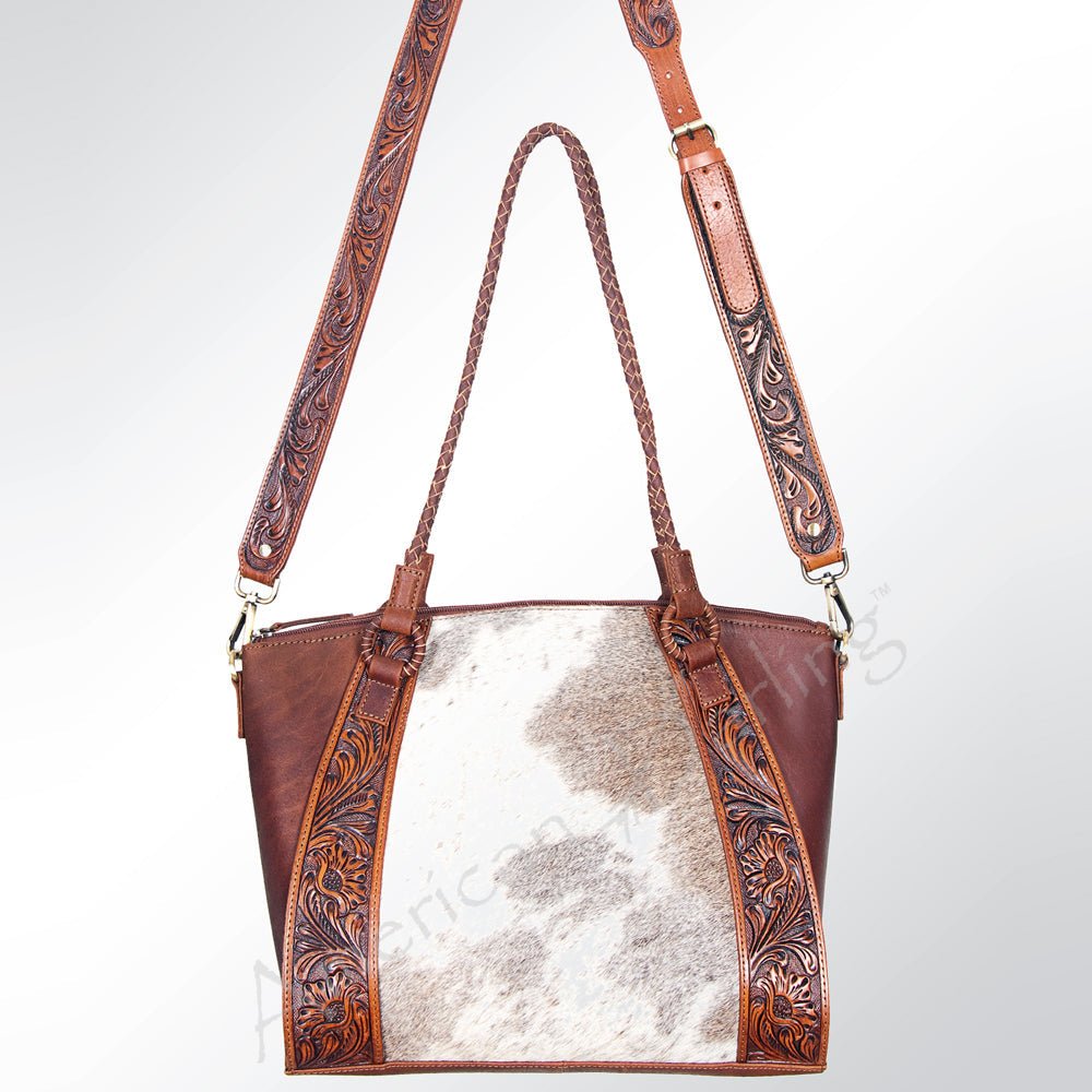 American Darling Tote Hand Tooled Genuine Leather