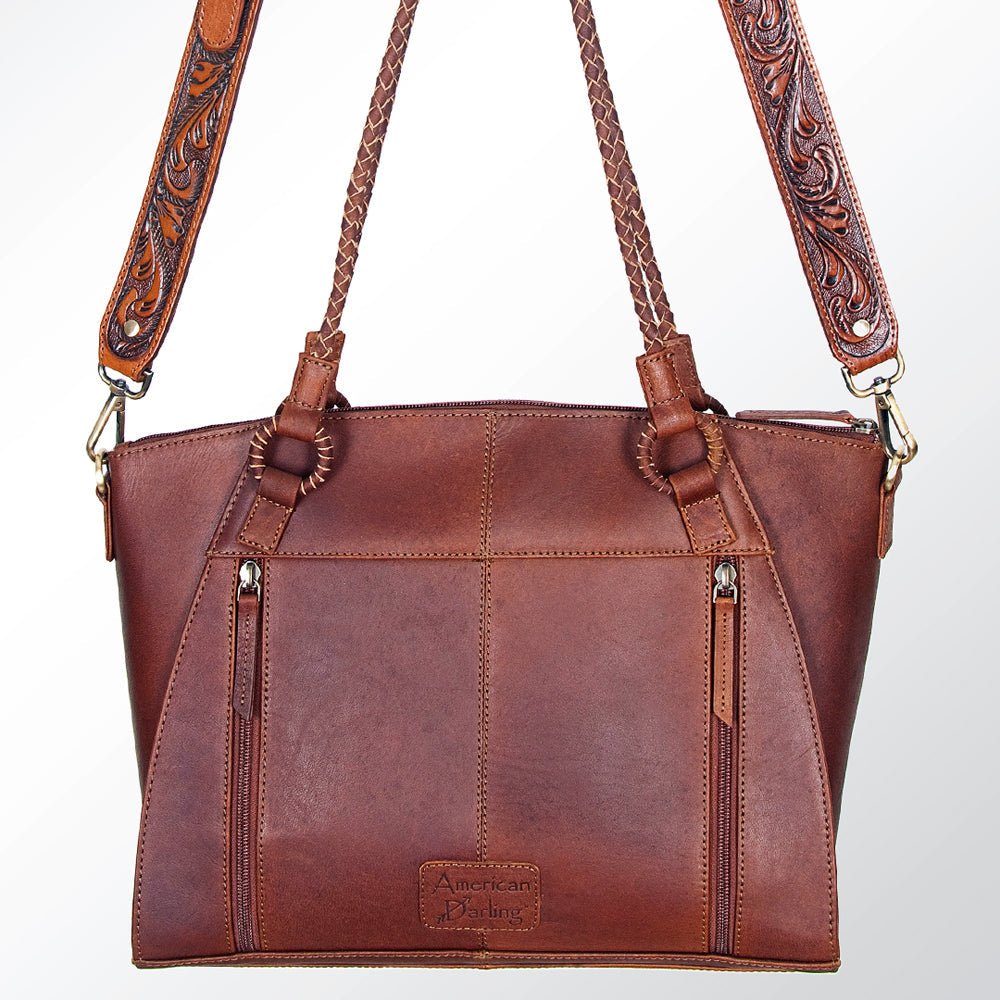 American Darling Tote Hand Tooled Genuine Leather