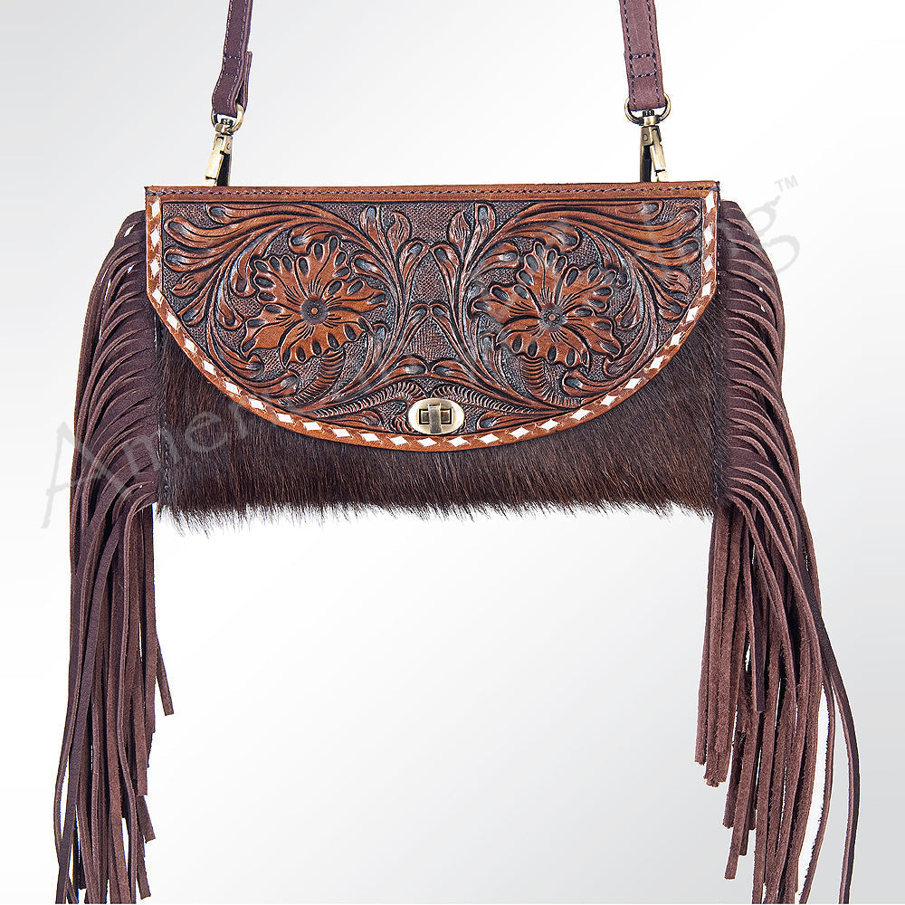 American Darling Hand-Tooled Hair-On Genuine Leather Wallet
