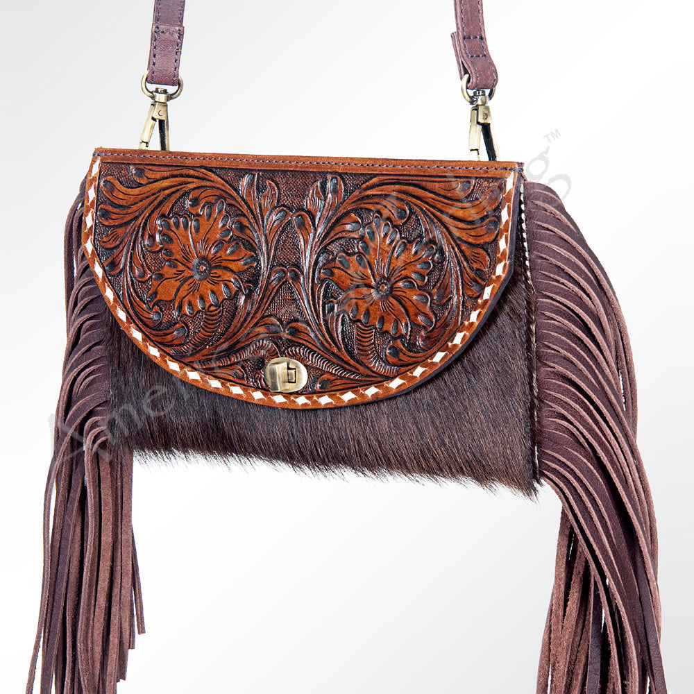 American Darling Hand-Tooled Hair-On Genuine Leather Wallet