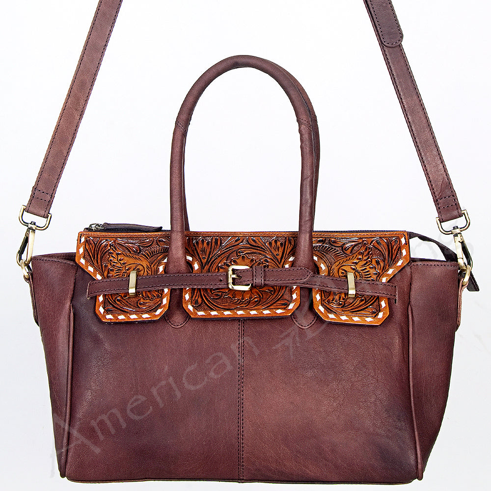 American Darling Tote Hand Tooled Hair on Genuine Leather Western Women Bag Handbag Purse | Travel Bags College Casual
