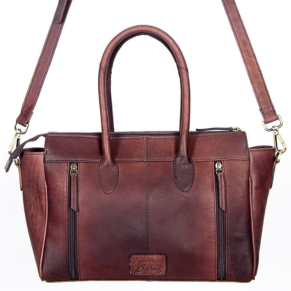 American Darling Tote Hand Tooled Hair-On Genuine Leather