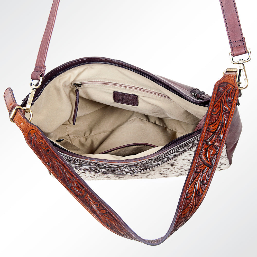 American Darling Hand-Tooled Hair-On Genuine Leather Tote