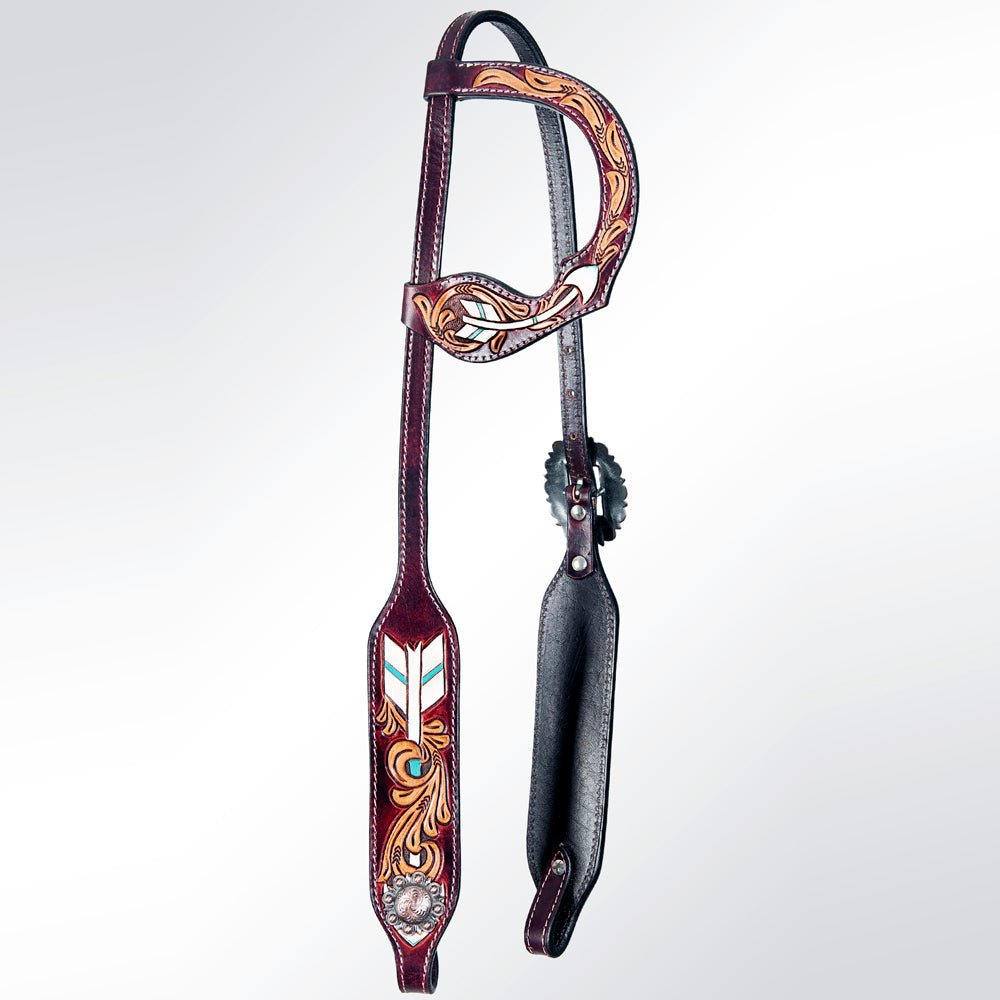 American Darling Western Horse Floral One Ear Headstall Leather