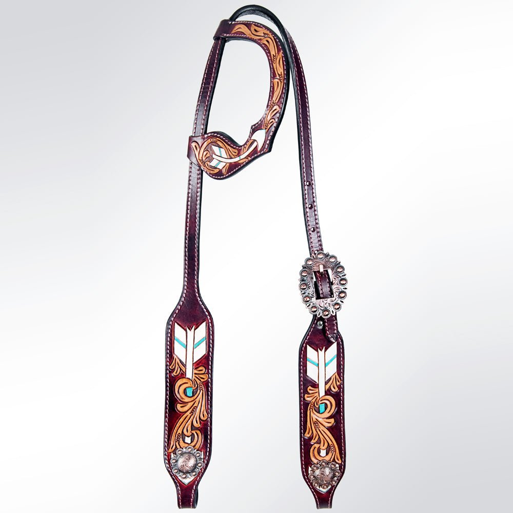 American Darling Western Horse Floral One Ear Headstall Leather