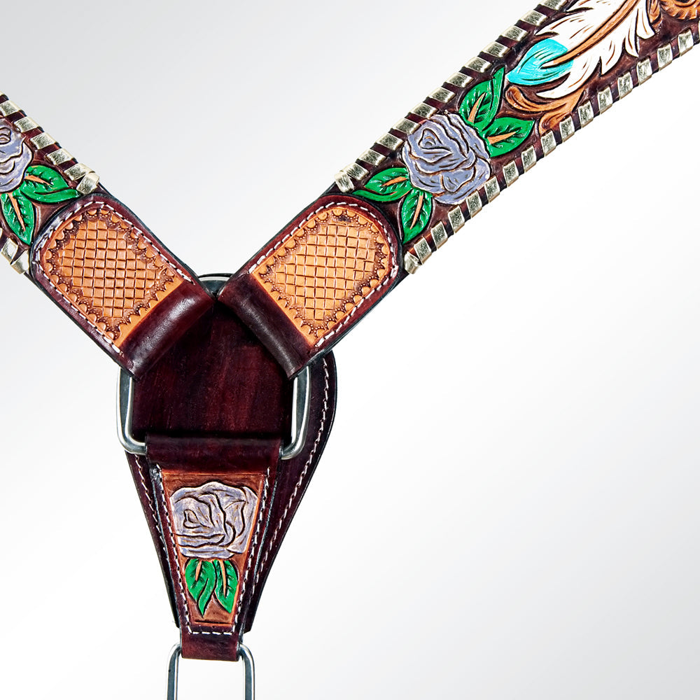 AMERICAN DARLING Western Horse Headstall Breast Collar Set American Leather