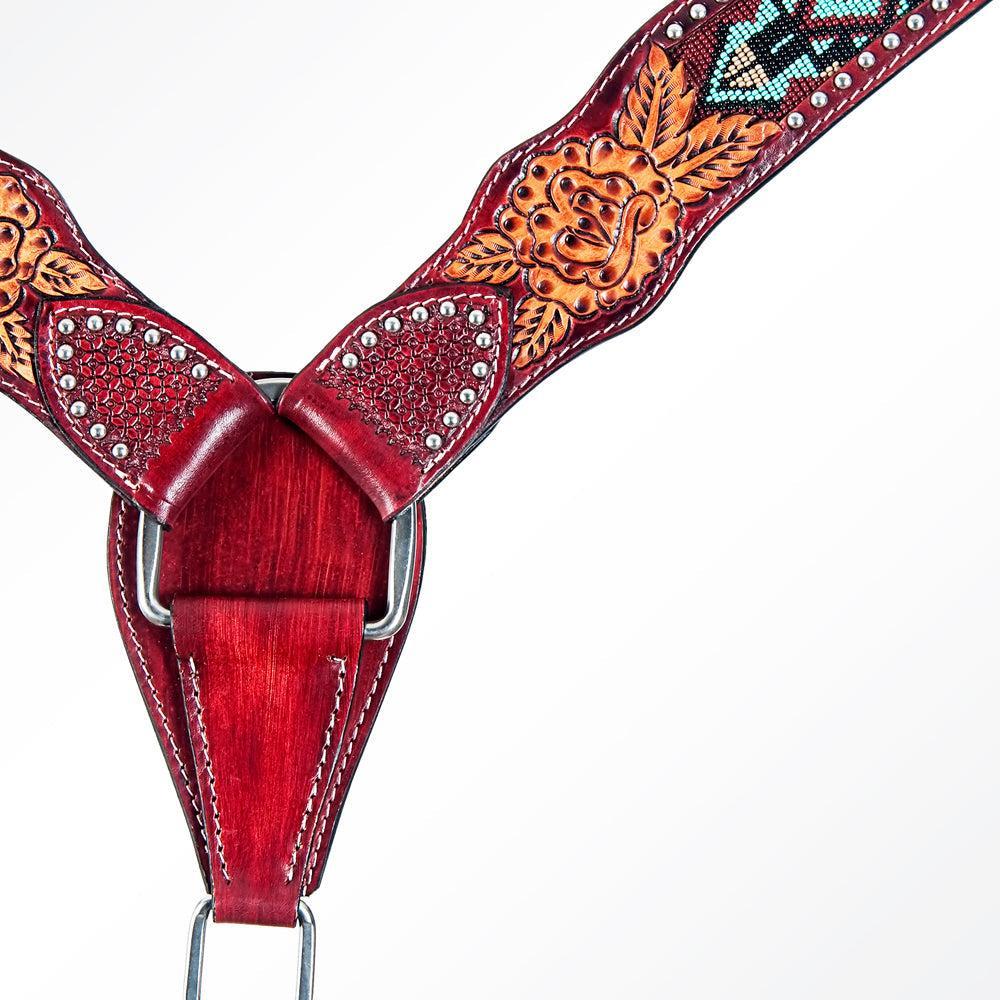 AMERICAN DARLING Western Horse Headstall Breast Collar Set American Leather