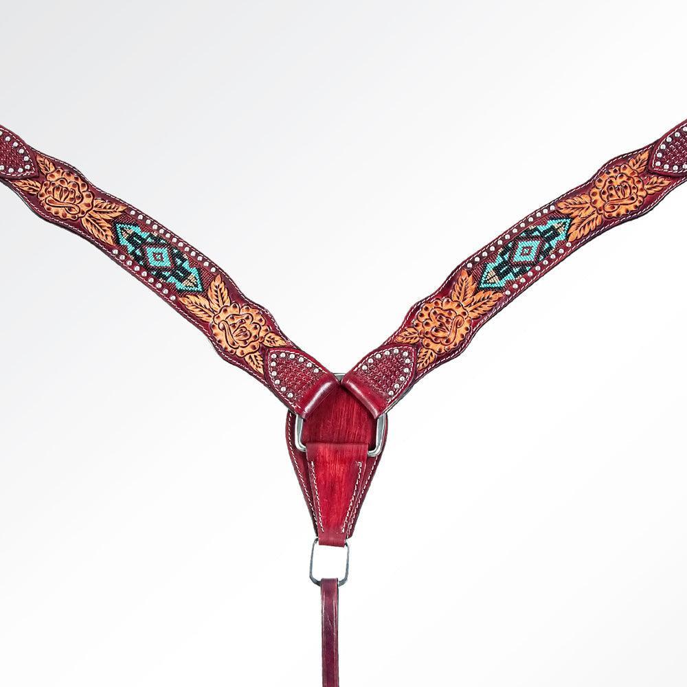 AMERICAN DARLING Western Horse Headstall Breast Collar Set American Leather
