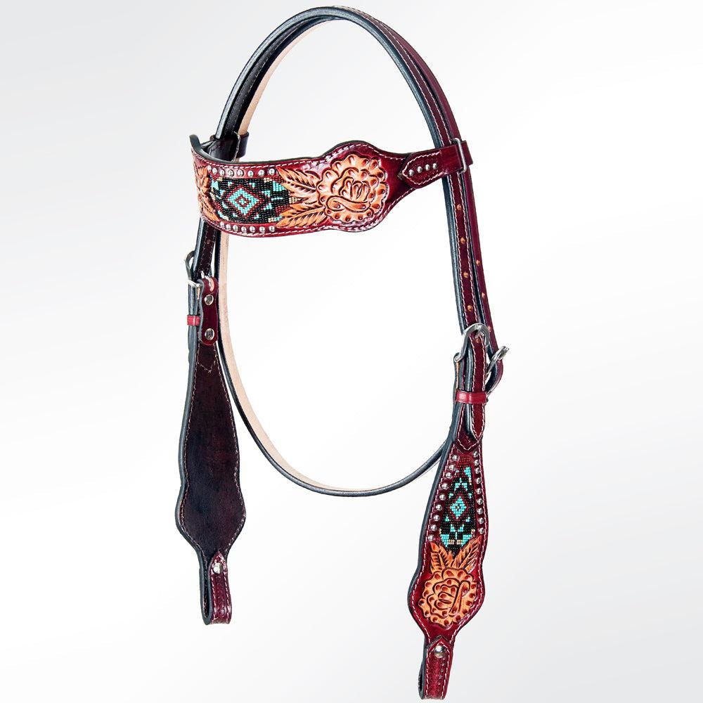 AMERICAN DARLING Western Horse Headstall Breast Collar Set American Leather