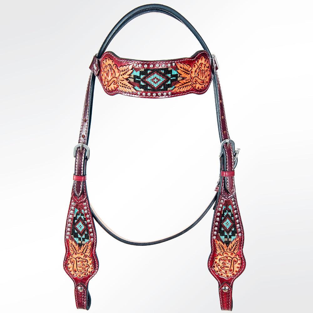 AMERICAN DARLING Western Horse Headstall Breast Collar Set American Leather