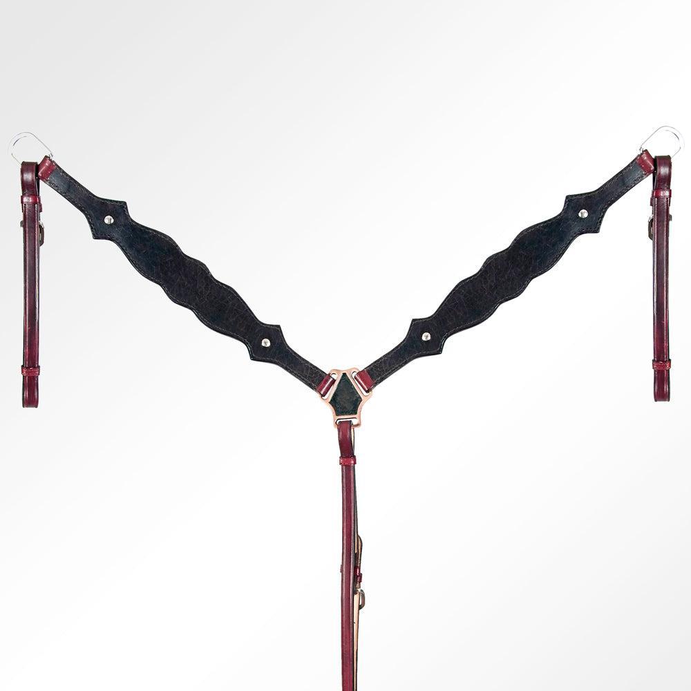 AMERICAN DARLING Western Horse One Ear Headstall Breast Collar Set Leather