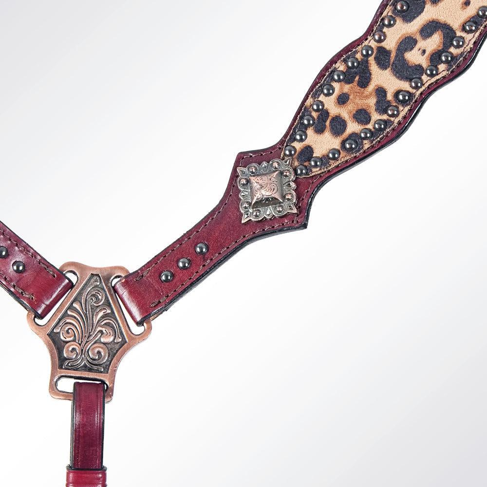 AMERICAN DARLING Western Horse One Ear Headstall Breast Collar Set Leather