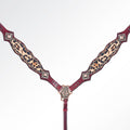AMERICAN DARLING Western Horse One Ear Headstall Breast Collar Set Leather