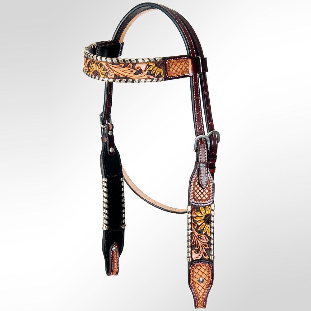 AMERICAN DARLING Western Horse Headstall Breast Collar Set American Leather