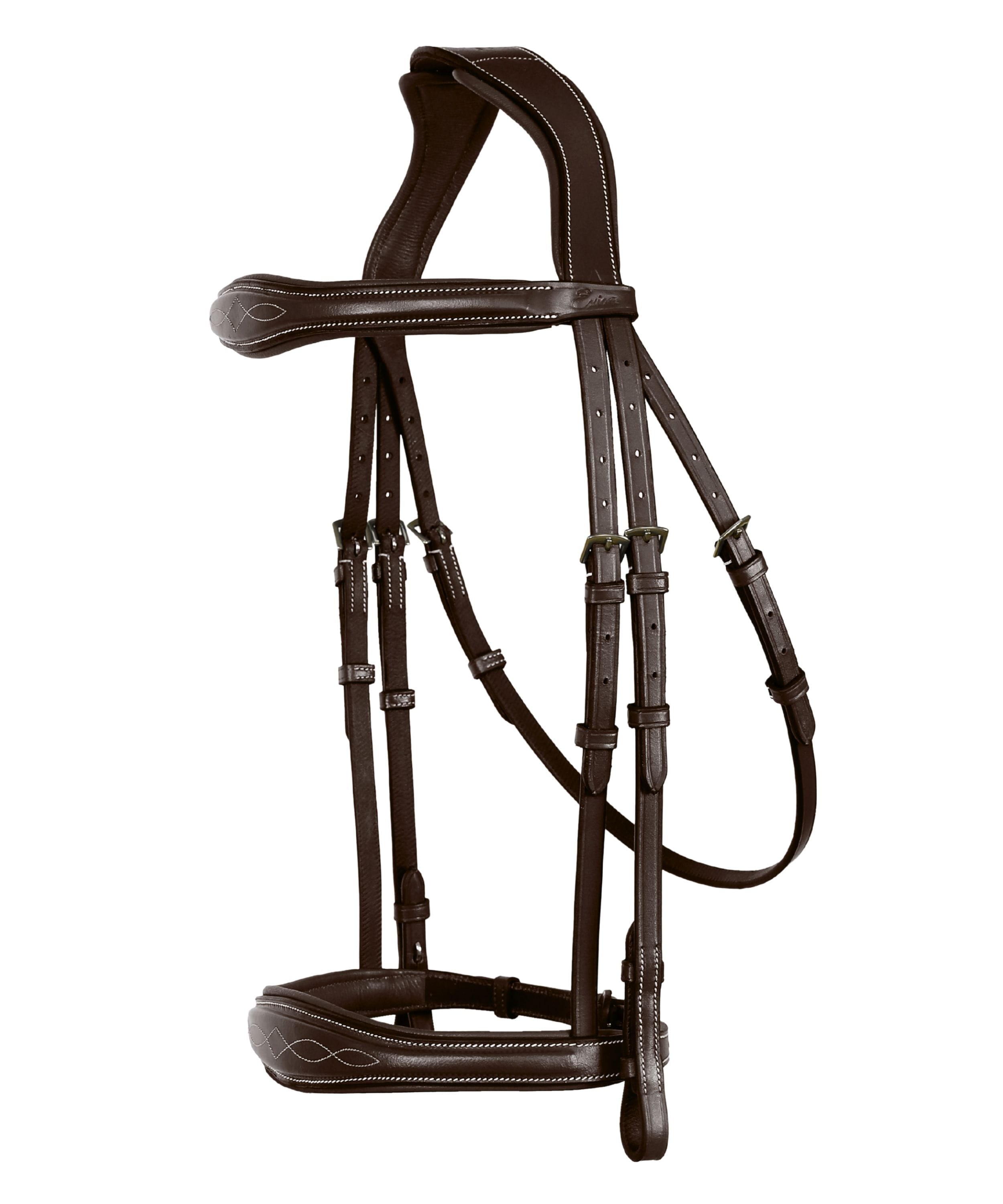 ExionPro 'Perseus' Anatomical Jumping Bridle without Flash with Reins by Bridles & Reins