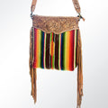 American Darling Hand-Tooled Saddle Blanket Leather Large Crossbody Bag