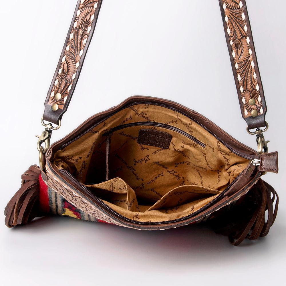 American Darling Saddle Blanket & Tooled Leather Large Crossbody