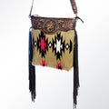 American Darling Hand-Tooled Saddle Blanket Leather Large Crossbody Bag