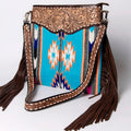 American Darling Hand-Tooled Saddle Blanket Leather Large Crossbody Bag