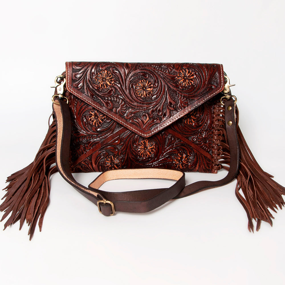 American Darling Hand-Tooled Genuine Leather Envelope Bag