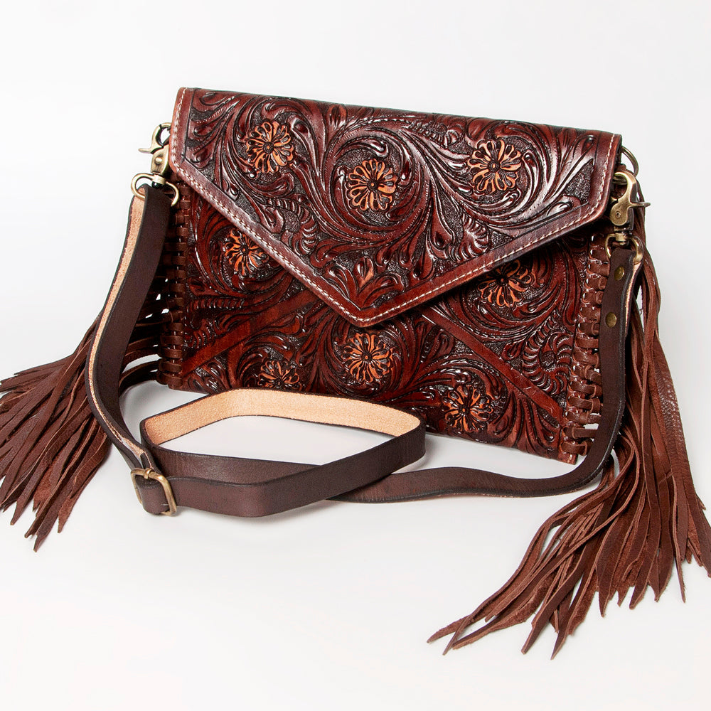 American Darling Hand-Tooled Genuine Leather Envelope Bag