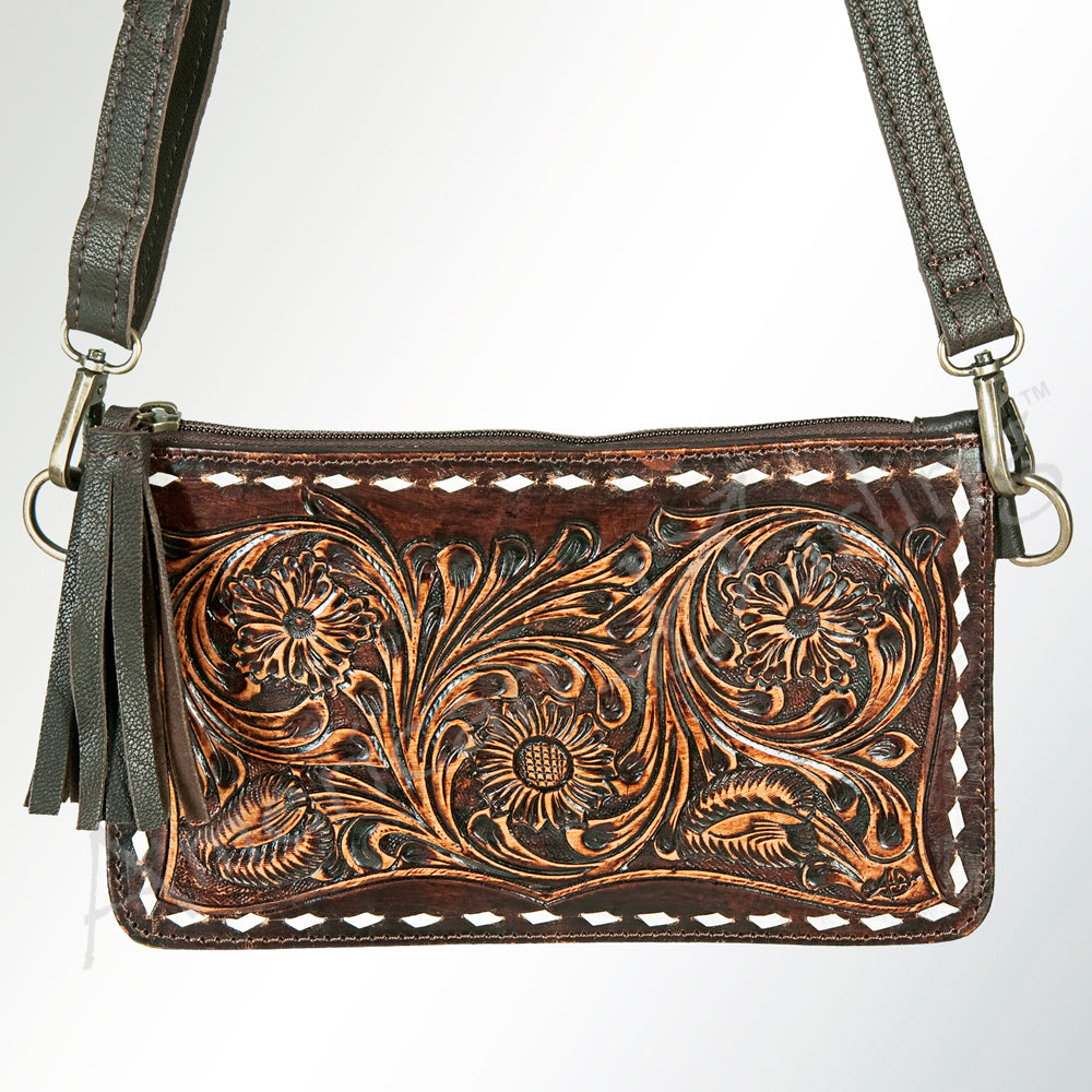 American Darling Hand-Tooled Genuine Leather Crossbody Bag